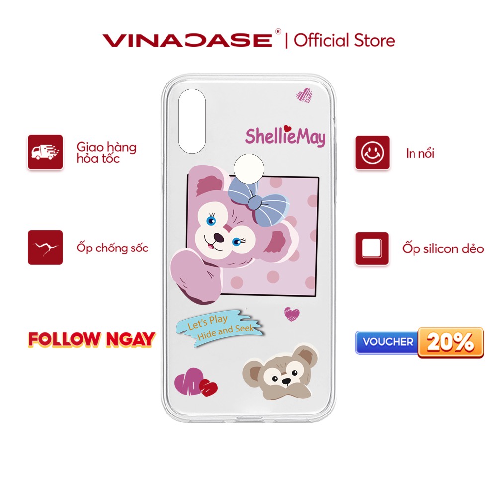Ốp lưng Vina Case Vsmart Joy 3/Joy 4/Bee 3/Star 3/Aris/....dẻo �trong in hình Gấu Duffy