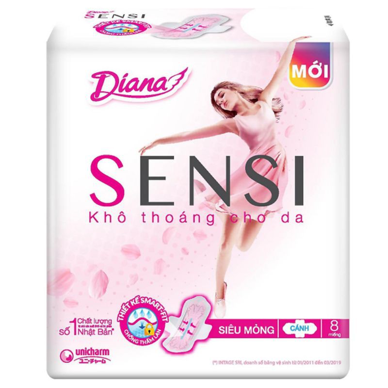 Băng vệ sinh  Diana Sensi mỏng cánh/không cánh