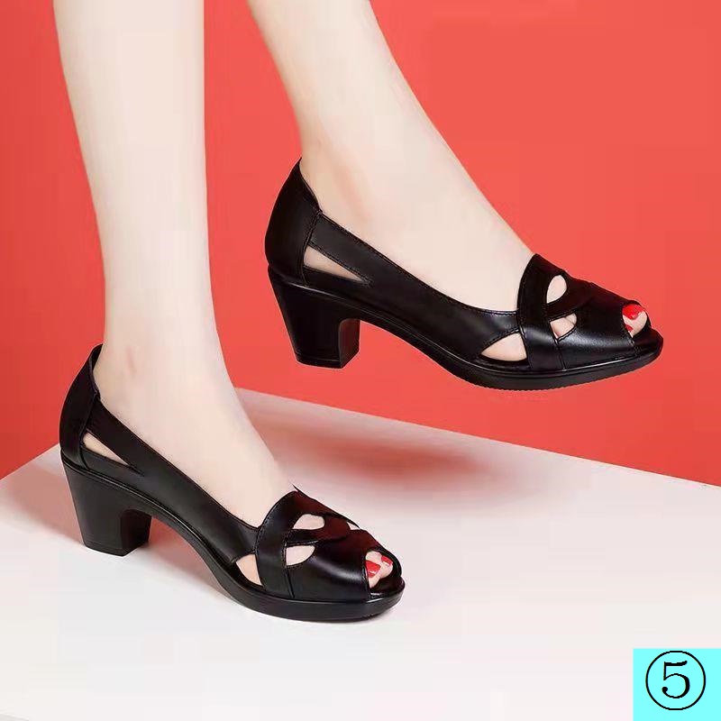Giày Sandal Da Thật Đế Mềm Dày Vừa Thời Trang Mùa Hè Dành Cho Nữ 2021