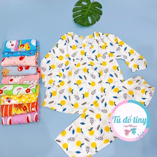 (SIZE 12) Bộ tole lanh (tôn) loại 1, lanh lụa mặc nhà bé gái tay dài quần dài cổ tròn 28-32kg, bộ hè cho bé, mát mẻ.