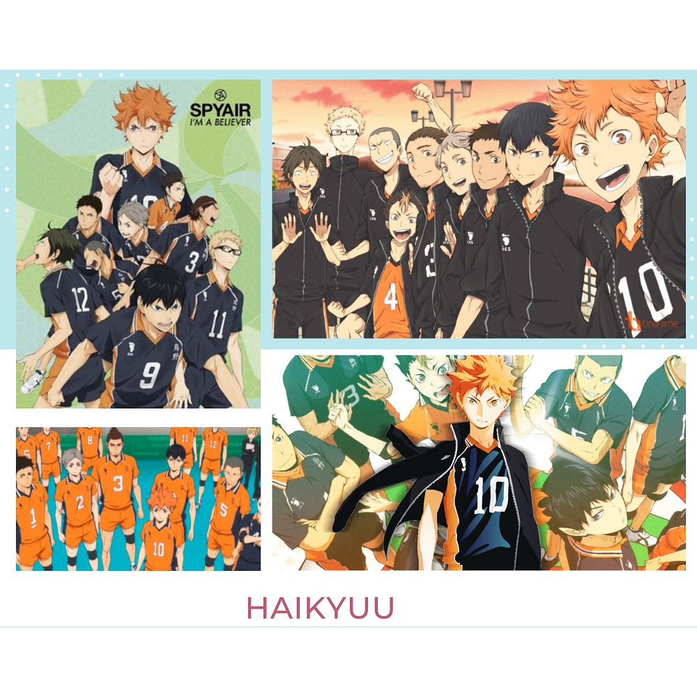 Postcard Haikyuu có dán sticker in hình anime - Quà Tặng