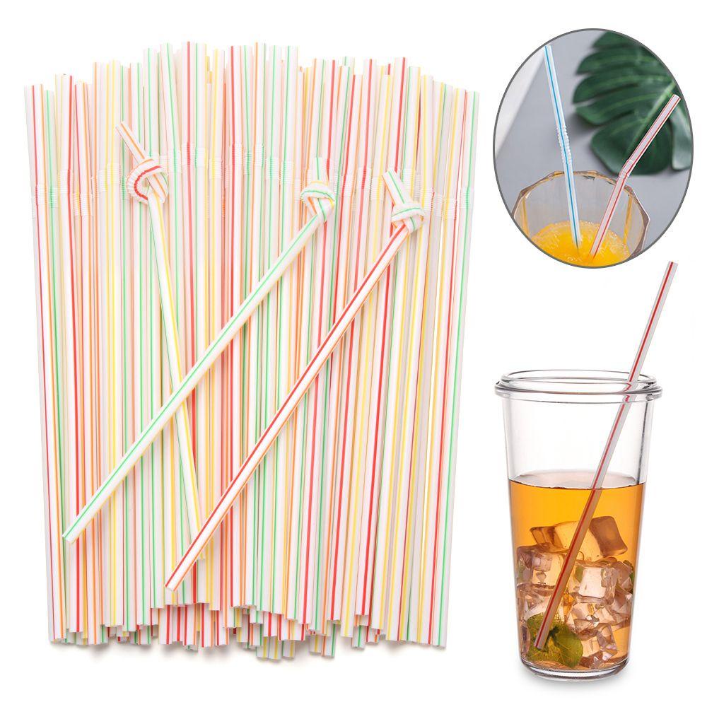 Bộ 100 / 300 / 500 Ống Hút Nhựa Dùng Một Lần Tiện Dụng Cho Các Bữa Tiệc