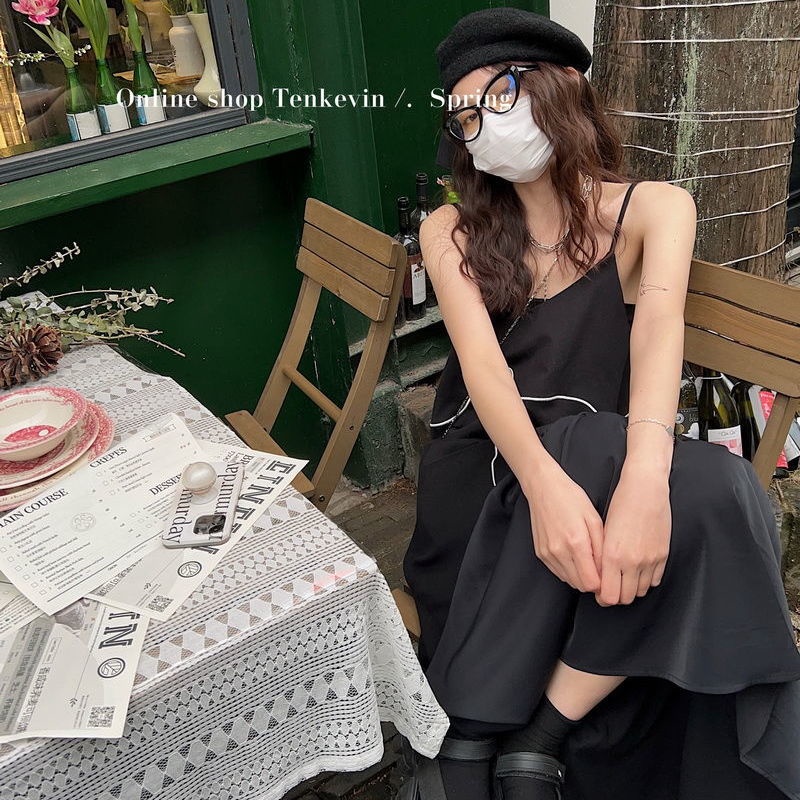 Đầm Dáng Chữ a Hai Dây Dáng Rộng Phong Cách Hàn Quốc Thời Trang Mùa Hè Hàng Mới Dành Cho Bạn Nữ