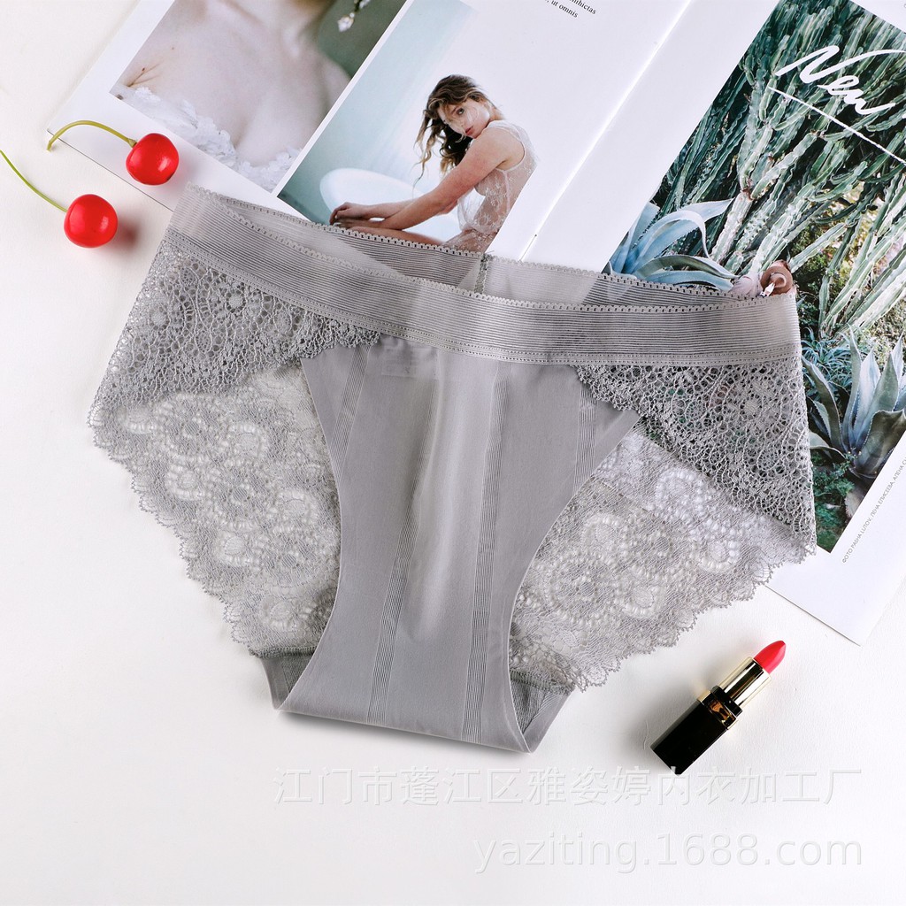 Quần lót nữ pha ren hoa - quần chip su thun lạnh không đường may cao cấp siêu sexy M13 | BigBuy360 - bigbuy360.vn