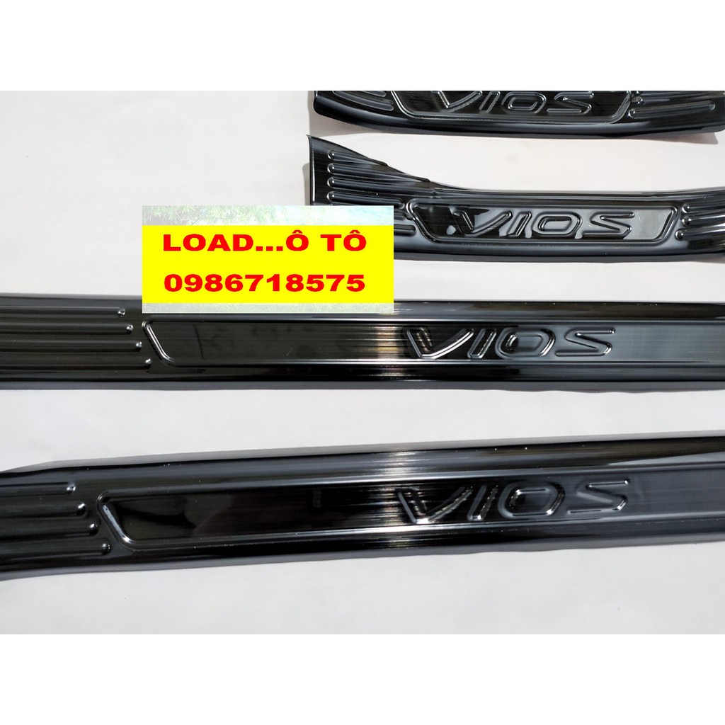 Ốp Bậc Cửa, Nẹp Bước Chân Trong Xe  Toyota VIOS 2022-2019 Chất Liệu Titan Cao Cấp