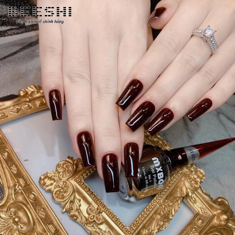 Sơn gel mxbon đỏ chính hãng lên màu chuẩn 15ml- beeshi shop nail
