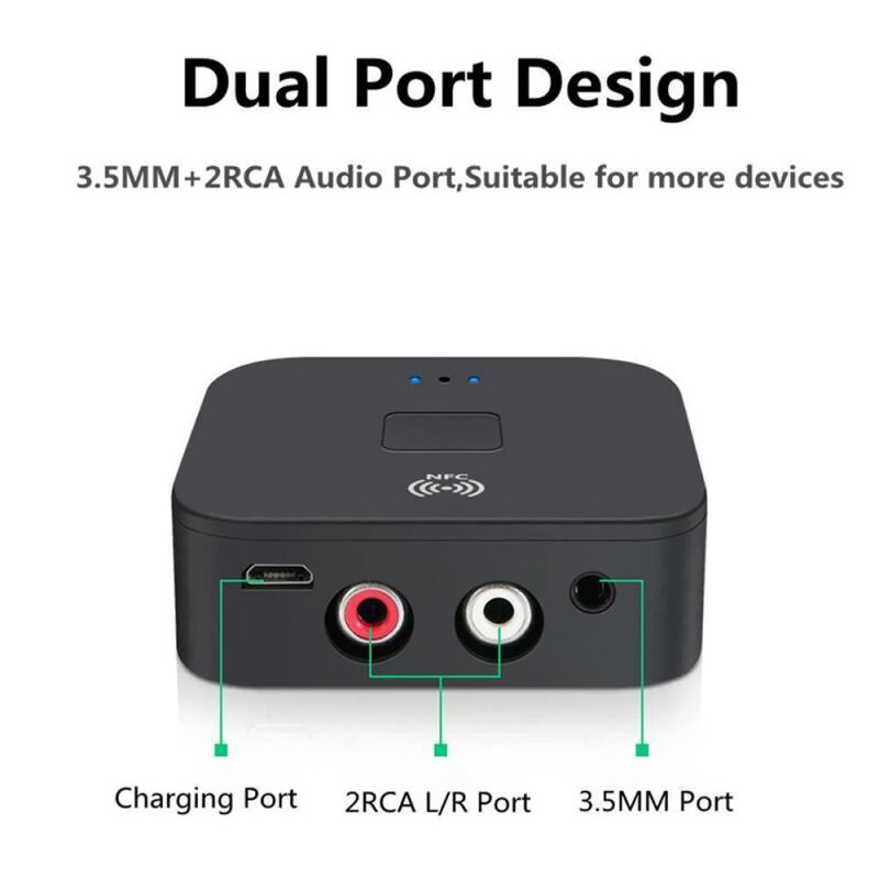 Đầu thu sóng âm thanh Bluetooth 5.0 3.5mm + 2rca Aptx cho loa Nfc