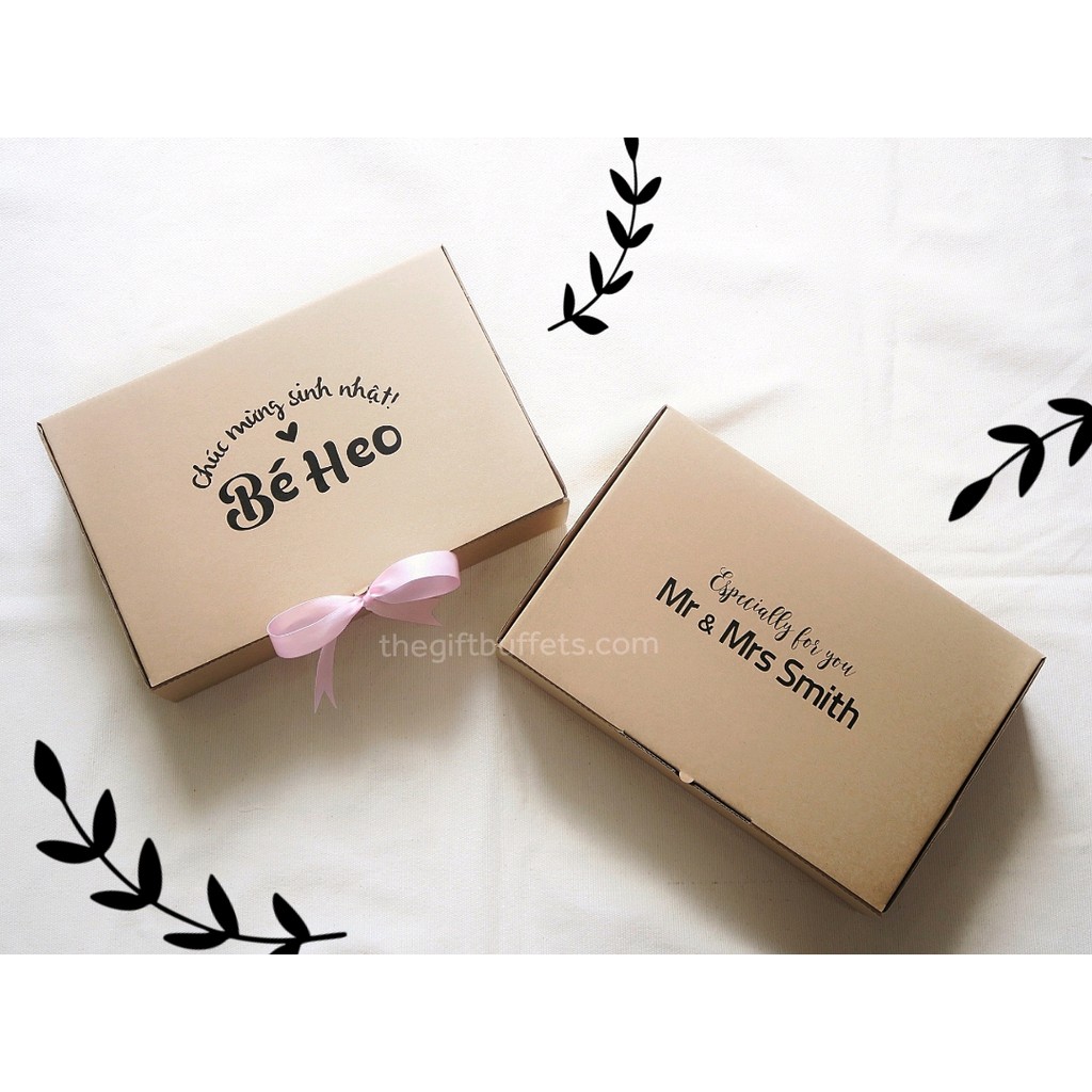 🎁[In theo yêu cầu] Hộp Quà Xếp Giấy Kraft 30x20x7.5cm