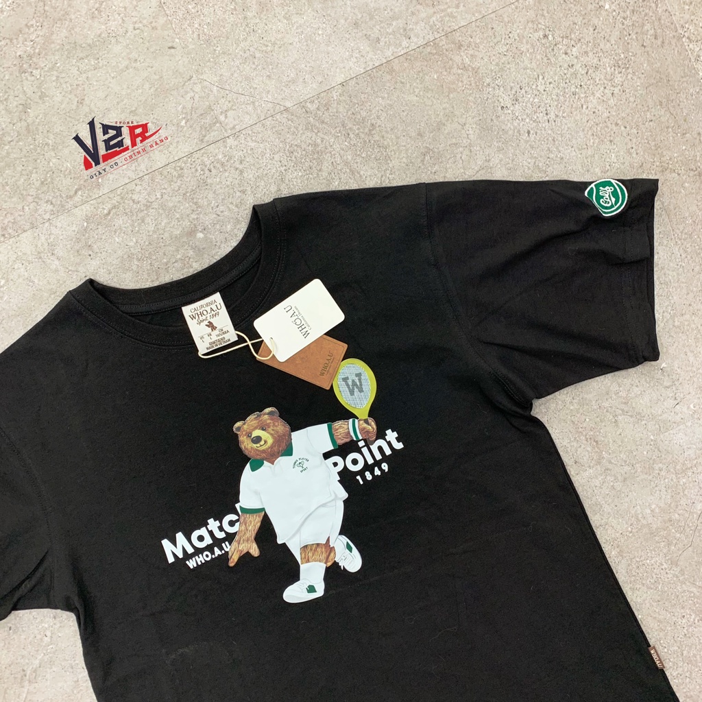 Áo Who.Au Spirit.1849 Họa Tiết Gấu Tenis 5 Màu Cute