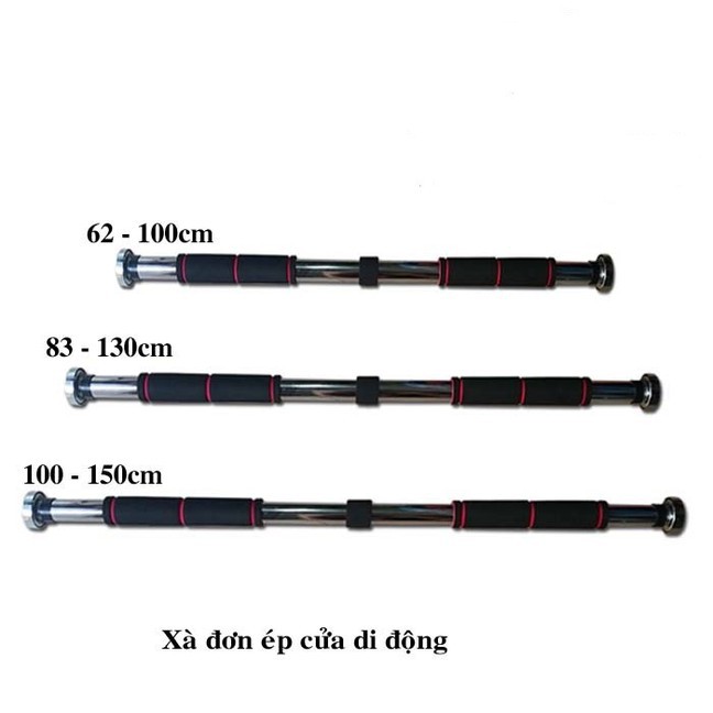 Thanh tập xà đơn treo tường gắn cửa nhiều cỡ từ 63-130cm