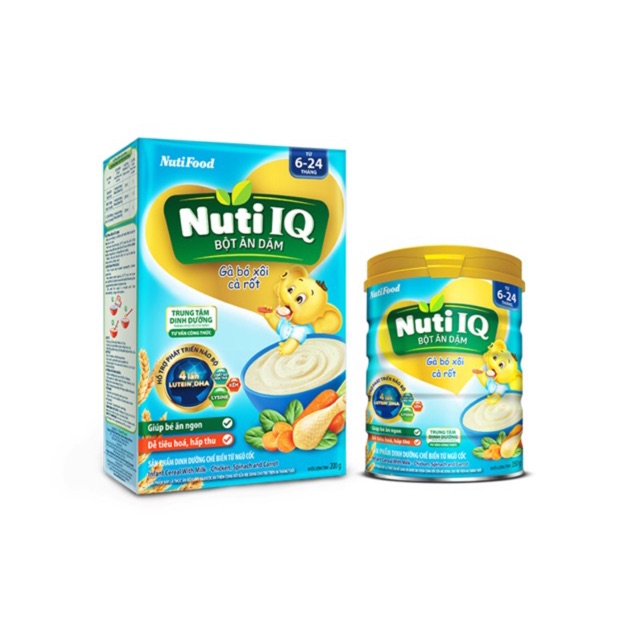 NutiIQ Bột ăn dặm Gà bó xôi cà rốt