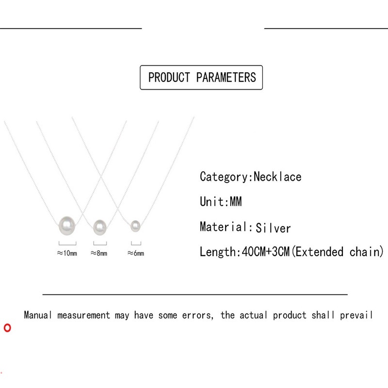 Vòng cổ Mạ Bạc 925 6mm / 8mm / 10mm Hình Vỏ Sò Đính Ngọc Trai