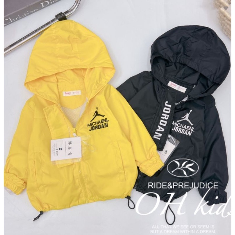 Áo khoác gió cho bé có mũ chất vải dù lót lưới size nhí