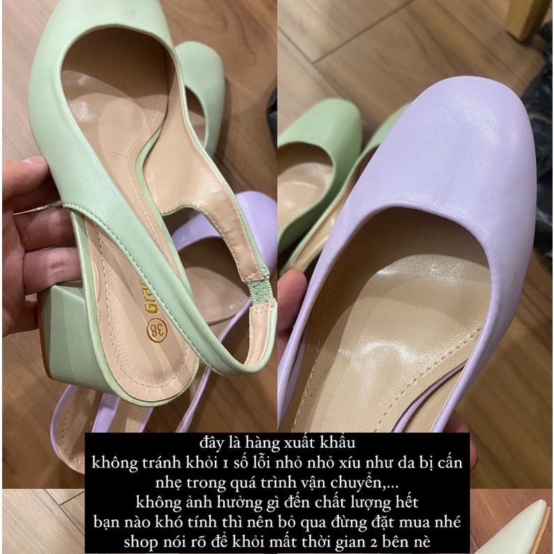Giày búp bê pastel gót vuông Graceland hàng XK