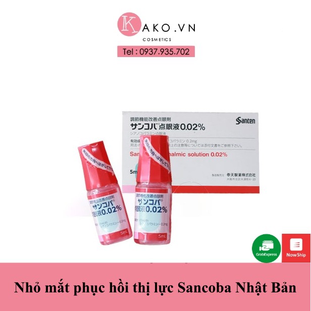 (1 lọ) Nhỏ mắt phục hồi thị lực Sancoba Nhật Bản 5ml