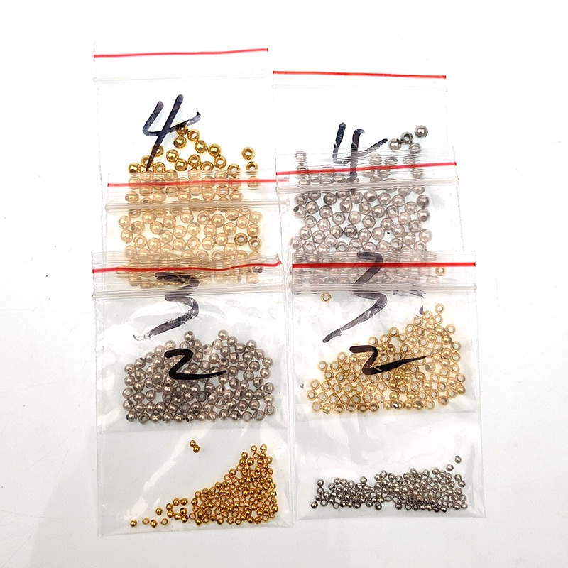 Set 100 Hạt Đồng Thau Tròn 2/3/4mm Tự Xỏ Dây Câu Cá