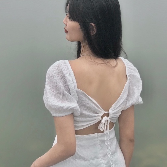 Đầm Hở Lưng Maxi Trễ Vai 3 Màu Vàng, Hồng, Trắng Thiết Kế Dáng Dài Phù Hợp Đi Chơi, Đi Biển Xm Minh Phúc