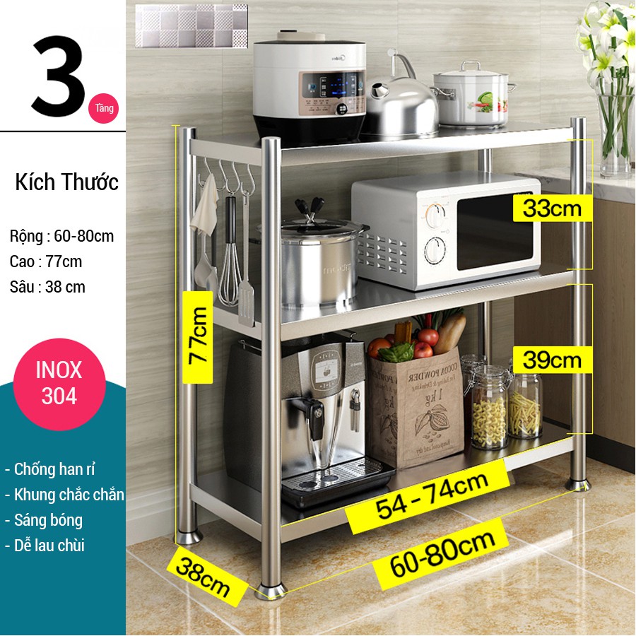 KỆ BẾP ĐA NĂNG 3 Tầng 4 Tầng 5 Tầng INOX304 Thông Minh Kalpen để đồ NHÀ BẾP NHÀ ĂN PHÒNG NGỦ PHÒNG KHÁCH PHÒNG TẮM