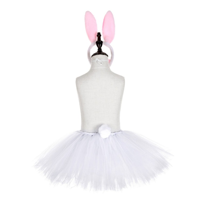 Kids Girls Easter Bunny Costume Set Tutu Skirt Rabbit Ears Headband Tail Bow Tie