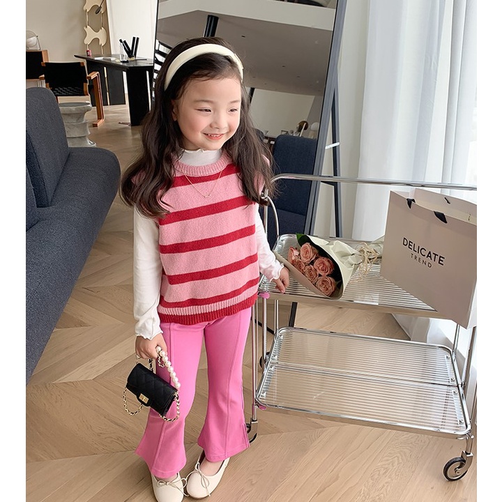 Áo gile len cho bé gái, bé trai từ 8-30kg len đan phong cách Hàn mịn dày ấm chính hãng Ambb kids mã X051