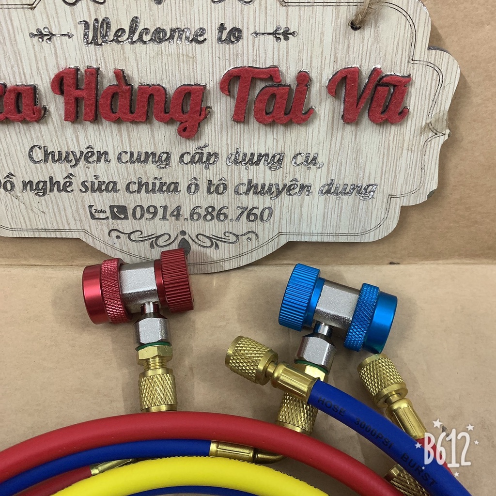 COMBO Dây và Van nạp ga hàng CHUẨN dành cho thợ sửa điều hòa ô tô