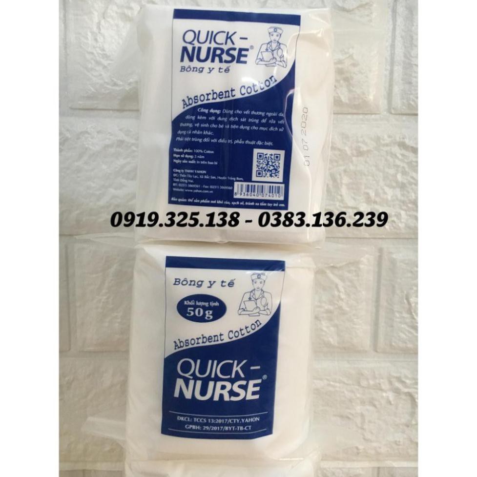 (SỈ) Thùng 48 gói Bông y tế Quick-Nurse 50 g
