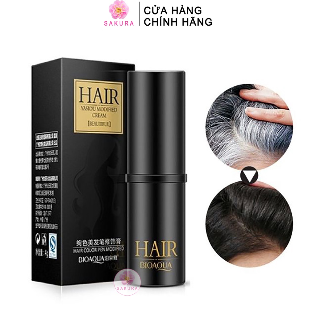 Son nhuộm tóc che tóc bạc tạm thời BIOAQUA Bút che phủ tóc nội địa trung SAKURA 4g