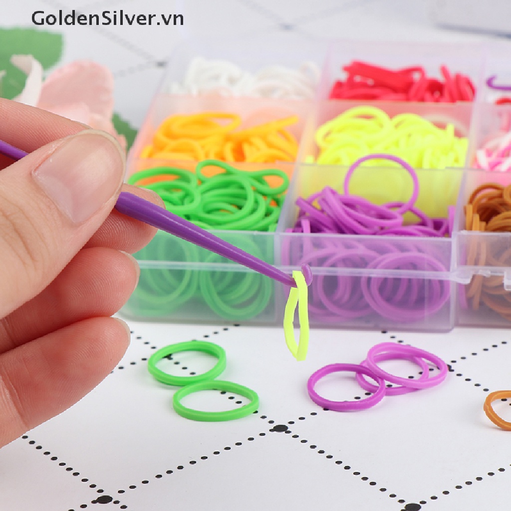 Set 600 Dây Cao Su Co Giãn Màu Bạc Làm Vòng Đeo Tay diy