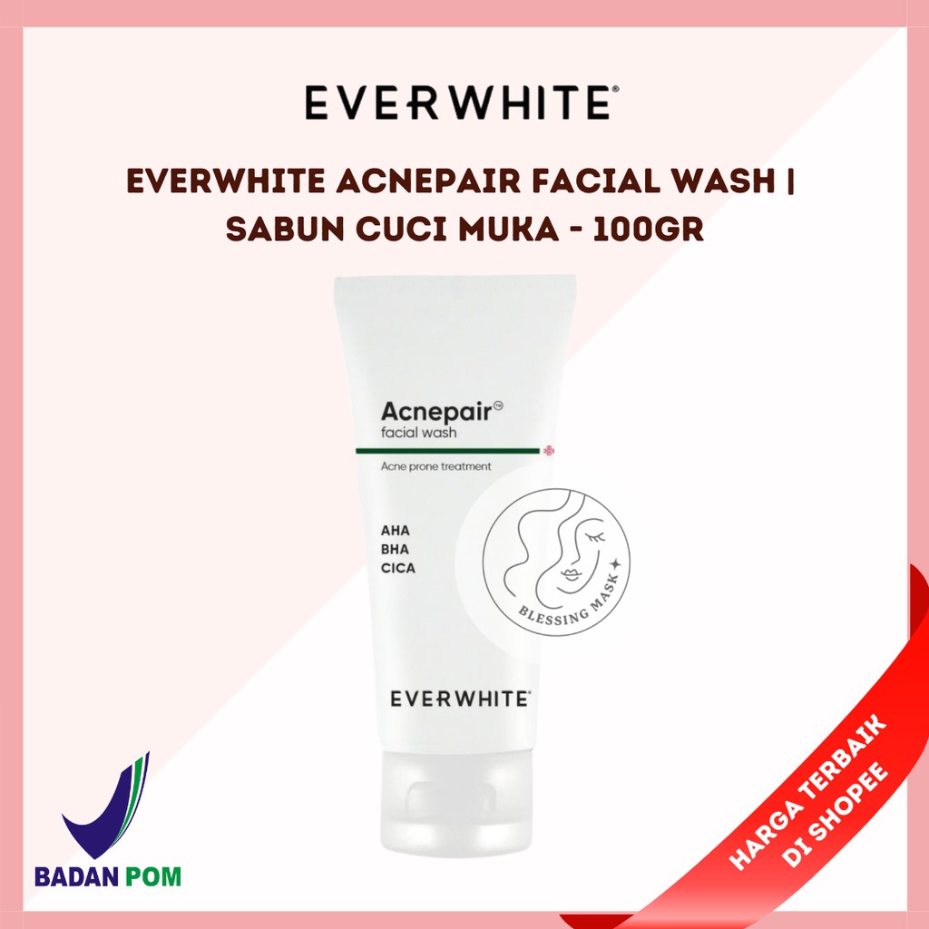 Everwhite (Hàng Mới Về) Xà Phòng Rửa Mặt Trị Mụn Làm Trắng Da 100g