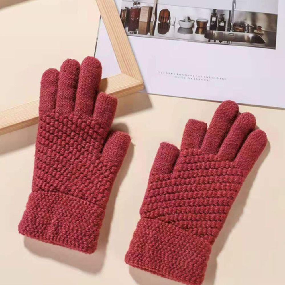 ZAIJIE24 Găng Tay Dệt Kim Mềm Mại Co Giãn Giữ Ấm Cánh Tay Cho Nam