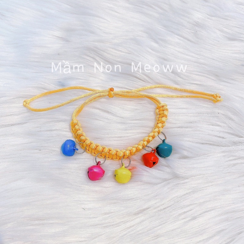 [Thời trang thú cưng] Vòng Cổ 5 Chuông Đan Tay Nhiều Màu Cho Thú Cưng - Hàng Độc Lạ Giá Rẻ Vô Địch