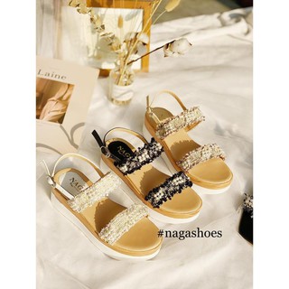 <3 SANDAL NAGASHOES 2 QUAI NGANG HỌA TIẾT REN NAS181 > . new ‼️ . new ! <3 🇻🇳 2020 : : ne11