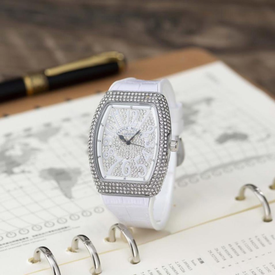 Đồng hồ nữ Franck muller  dây cao su máy pin mặt full đá cao cấp bảo hành 12 tháng