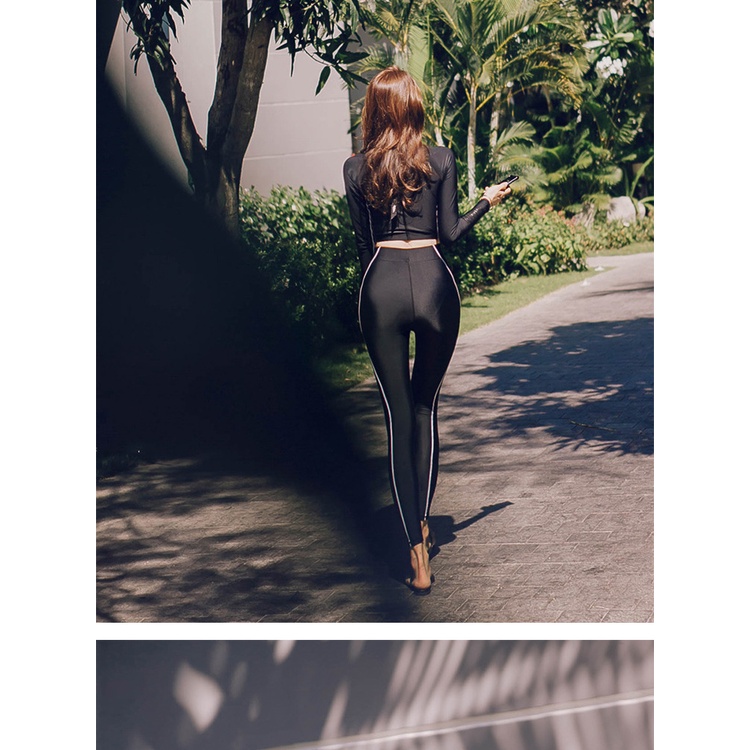 Bộ Đồ Bơi Dài Tay Eo Cao Màu Đen Bằng Nylon Dành Cho Nữ | BigBuy360 - bigbuy360.vn
