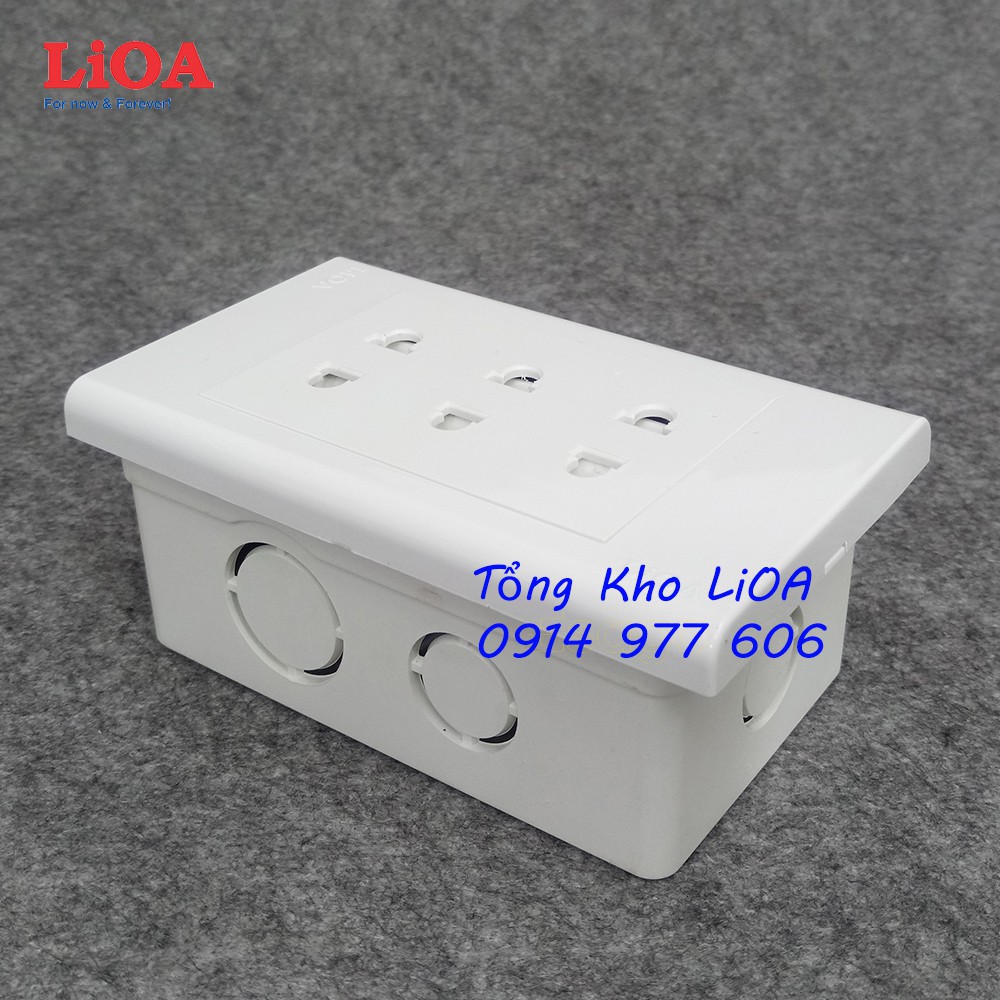 Combo ổ cắm điện ba 2 chấu LiOA 16A 3520W - Âm tường