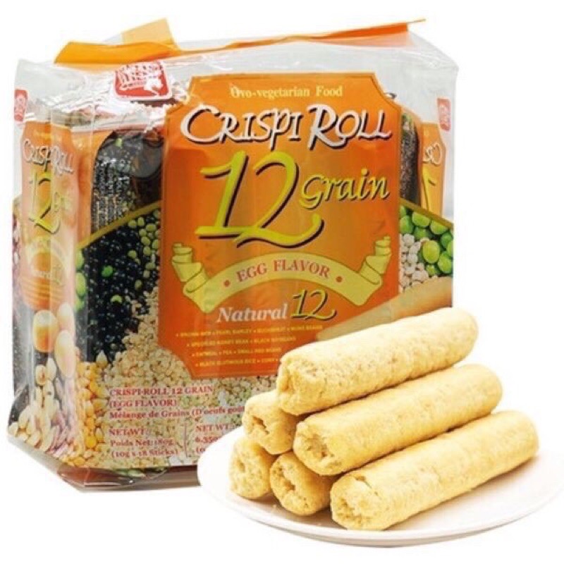 Bánh Ngũ Cốc 12 Loại Đậu PeiTien Crispi Roll Đài Loan Vị Trứng 180gr