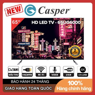 Smart Voice Tivi Casper 65 inch UHD 4K 65UG6000 Android 9.0 Tìm kiếm giọng nói,Tràn viền, Bluetooth - Bảo Hành 2 Năm