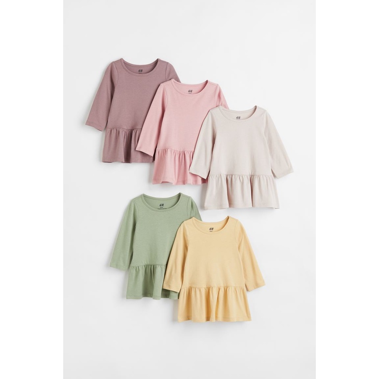 Set 5 váy thun dài chất cotton hữu cơ, Hờ mờ UK săn SALE