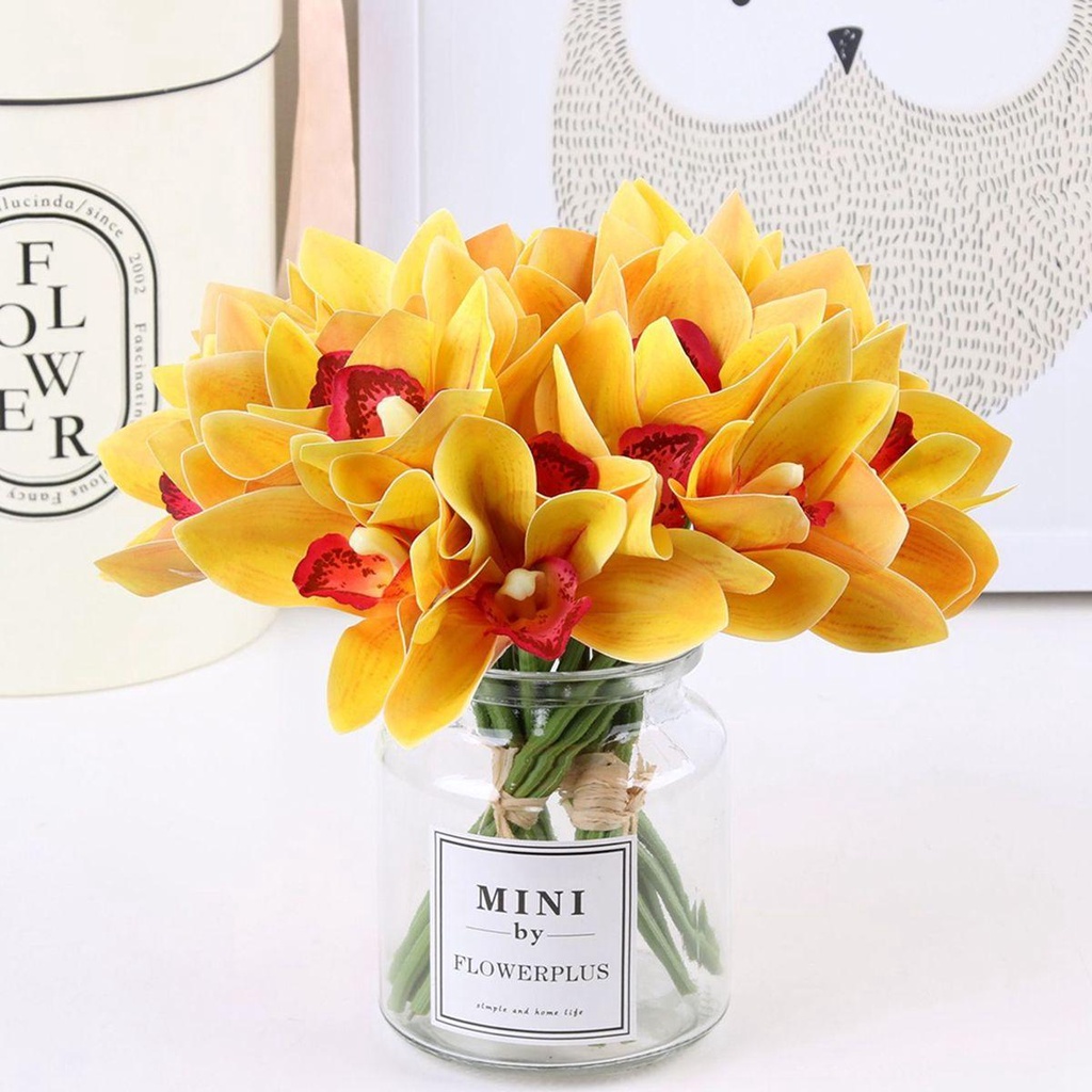 Set 6 Cành Hoa Lan Giả Trang Trí Phòng Khách / Tiệc Cưới DIY