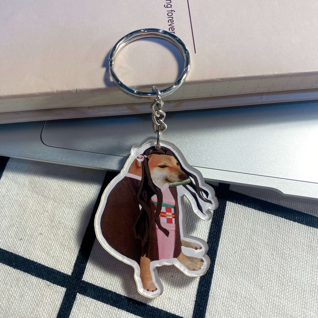 Móc khóa cheems meme shiba inu phong cách hài hước nhiều nhân vật treo balo móc khóa xe máy móc khóa đôi