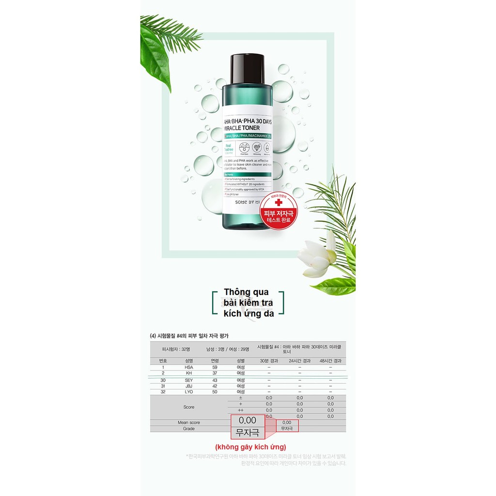 [Mini 30ml] [Trị Sạch Mụn Chỉ Trong 30 Ngày] Nước Hoa Hồng "Thần Kỳ" Some By Mi AHA-BHA-PHA 30 Days Miracle Toner (không