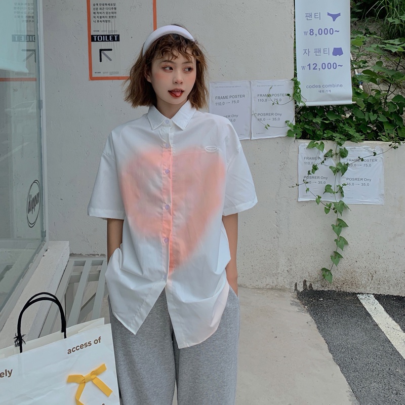 Áo Sơ Mi Tay Ngắn Màu Trắng Thiết Kế Đơn Giản Thời Trang Dành Cho Mùa Hè