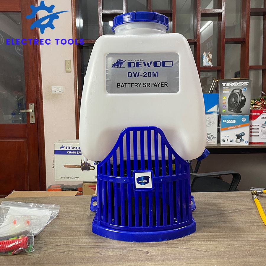 Bình phun thuốc sâu bằng điện, Xịt tưới cây, 2 củ bơm dewoo 20m, dung tích 20l, bảo tín official store