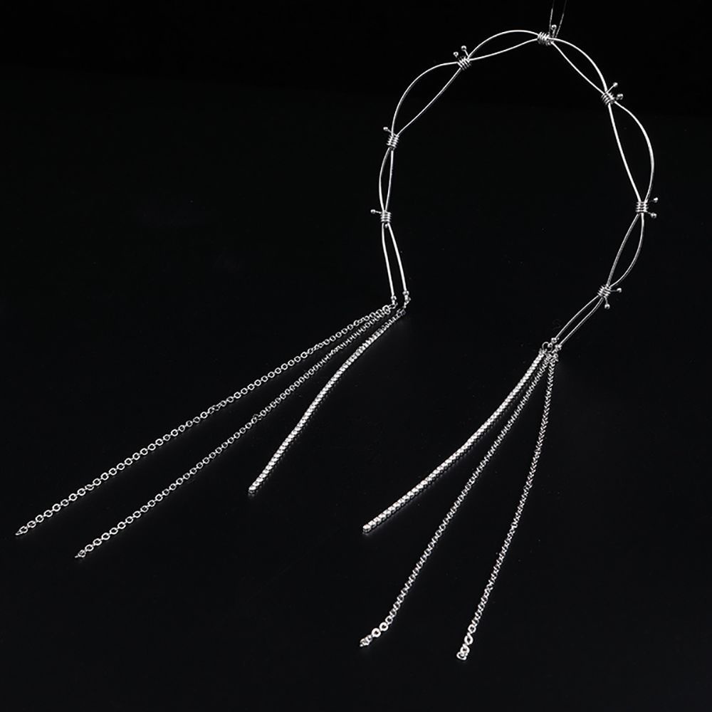 Băng đô hợp kim dáng dài phối tua rua phong cách Hàn Quốc sang trọng cho nữ