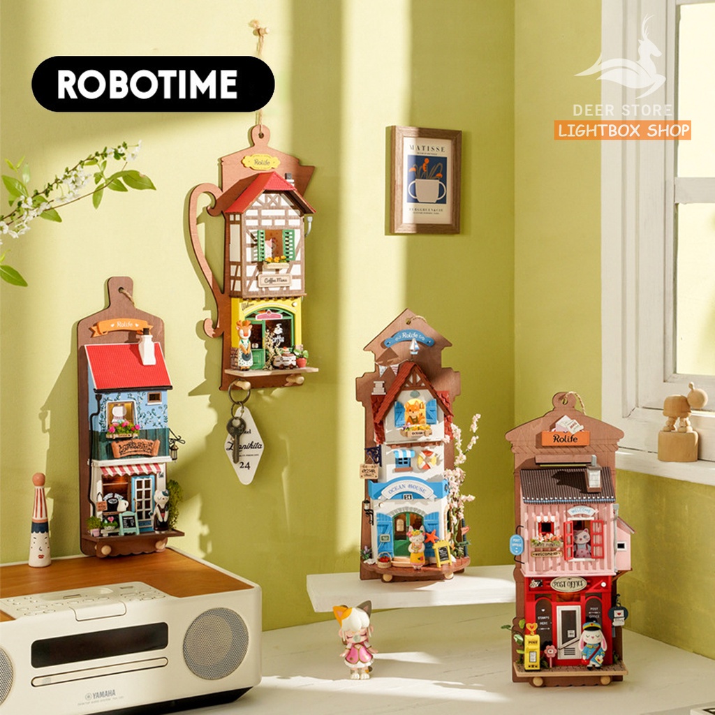 Bộ trang trí treo tường Robotime DIY bằng gỗ | Mô hình tự lắp. Có đèn led. Quà tặng ý nghĩa | DS019