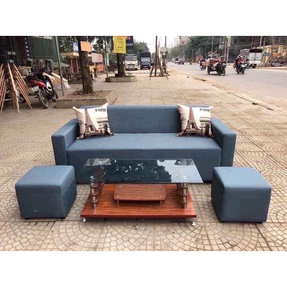 Sofa Nỉ Tay Vuông Kích Thước 1m6 Chưa Kèm Bàn