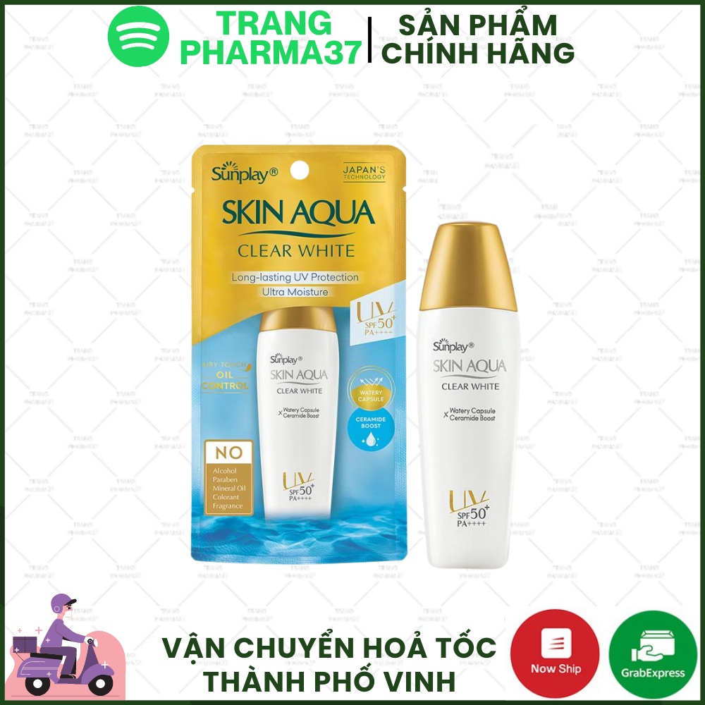 Sữa Chống Nắng Trắng Da Trắng Mịn  Cho Da Dầu SUNPLAY Skin Aqua Clear White SPF50+ PA++++