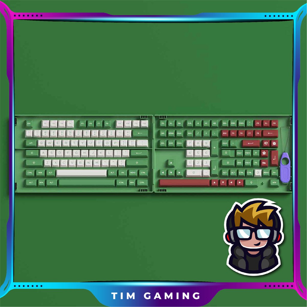 [Mã 254ELSALE giảm 7% đơn 300K] Bộ Keycap AKKO Matcha Red Bean (PBT Double-Shot/ASA profile/158 nút)