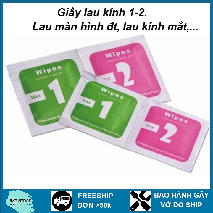 [1k/ 2bộ] Giấy lau cường lực lau kính 1 lau ướt 2 lau khô , lau sạch bụi bẩn trên điện thoại