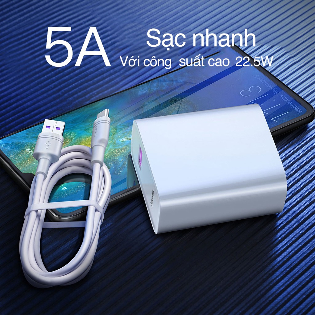 Củ sạc Nhanh Baseus Super Speed Charge sạc nhanh 5A công suất 22.5W  CN gập gọn bảo vệ quá dòng cho Huawei ịPhone